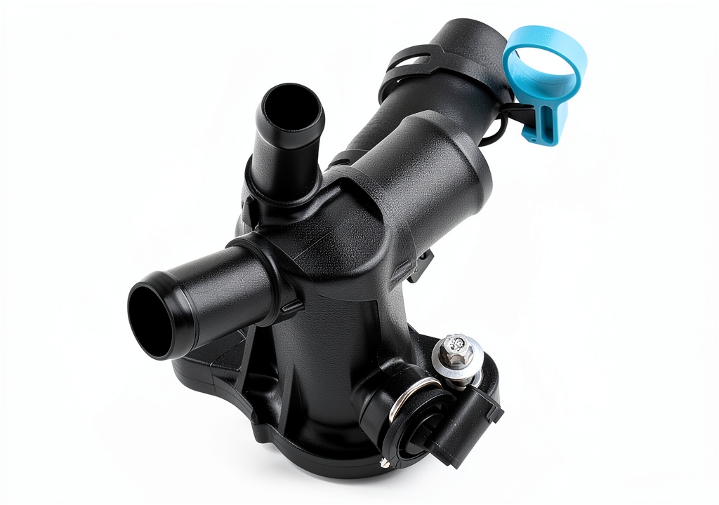 BOXI coolant water outlet installed in a Buick engine bay